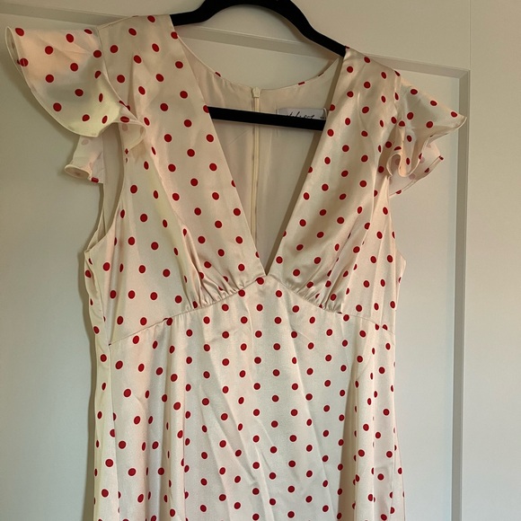 Petal & Pup White Maxi Dress with Red Polka Dots - Picture 2 of 3